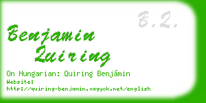 benjamin quiring business card